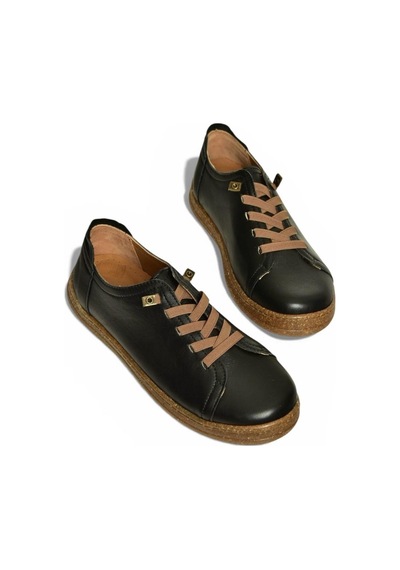 Fox Shoes Y999364003 Siyah Hakiki Deri Kadın Spor Ayakkabı Sneakers Siyah