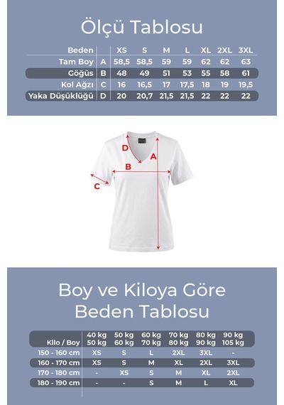 Goffra Kadın Vision V Yaka Premium Kalite Yoğun Dokulu Pamuklu T-shirt Beyaz W102-r0220-01