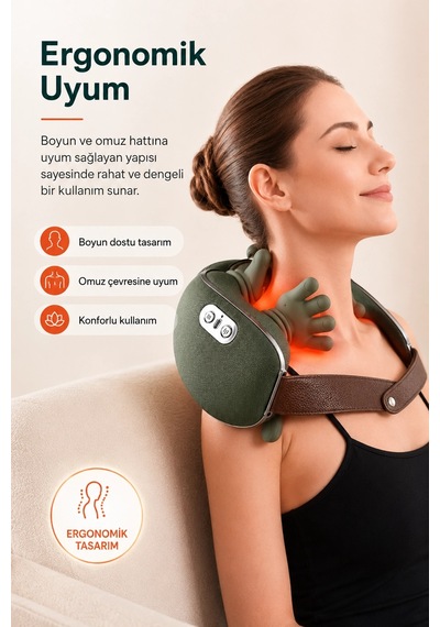 Ense Ve Omuz Bölgesi İçin Isıtmalı Masaj Aleti Yumuşak Dokulu Ergonomik Tasarım