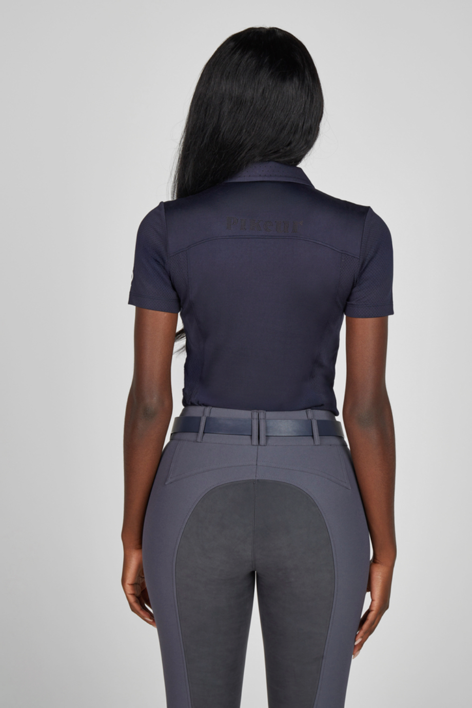 Pikeur Polo Shirt 1236 Lüks Fonksiyonel Spor Kadın Tişört Lacivert