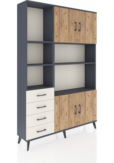 Arges Dolap 8 Raflı 4 Çekmeceli 4 Kapaklı 132x30x195 Antrasit... Antrasit Arges Dolap 8 Raflı 4 Çekmeceli 4 Kapaklı 132x30x195 Antrasit... Antrasit