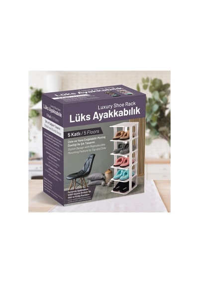 5 Katlı Pratik Ayakkabılık - Ayakkabı Rafı Bx40 Renkli