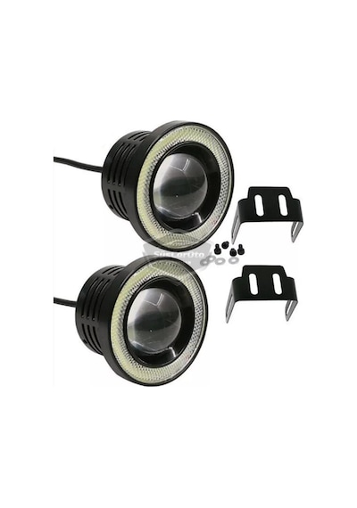 Opel Corsa C 2000-2006 Uyumlu Üniversal Mercekli Angel Sis Farı Metal Su Geçirmez 76 Mm Turu Halkalı Gündüz Farı Sis Farı 55977160