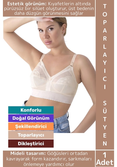 Wintoup İz İç Göstermez Meme Dikleştirici Şekillendirici Çok Şık Rahat Estetik Mideli Toparlayıcı Sütyen Ten