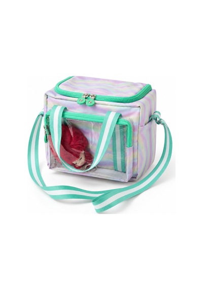 Çocuk Termal Okul Beslenme Çantası Şeffaf Cepli Peluş Aksesuarlı Omuz Askılı Lunch Bag Multi