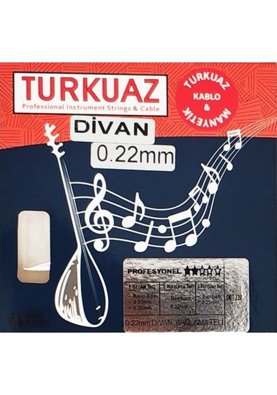 Turkuaz DBT222 Divan Bağlama Teli 0.22 Bambam lı Takım Tel 022