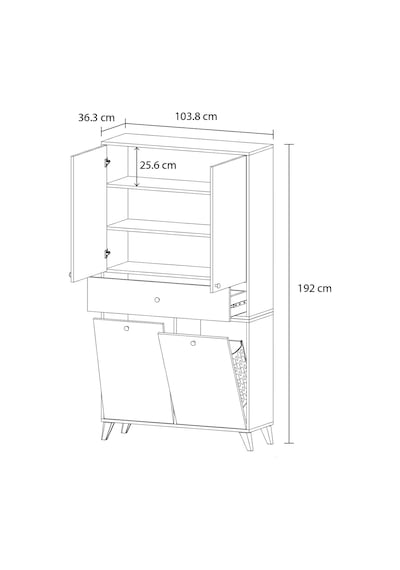 Umay Sepetli Modern Banyo Dolabı Xl Beyaz