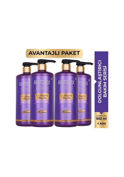 Collagen&biotin Şampuan 900 Ml 4 Adet Hacim Ve Güçlendirme