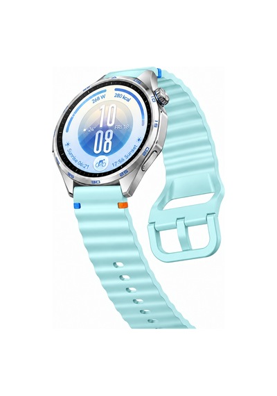 Huawei Watch Gt7 46mm İle Uyumlu Dalga Desenli Tokalı Yumuşak Soft Silikon Kordon