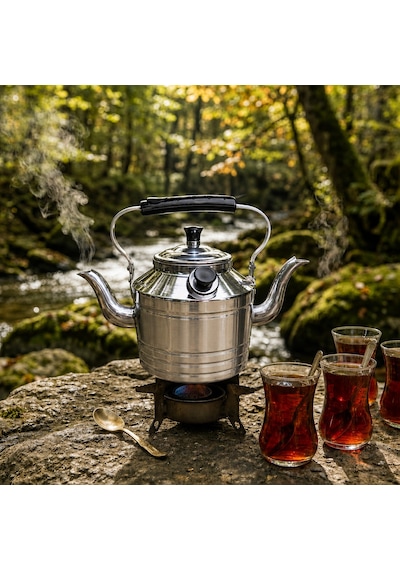 Yek Outdoor N 20 Çift İbrikli Alüminyum Çaydanlık 2,5 Litre Gri