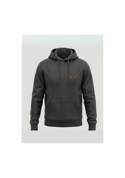 North Whiskers Mini Geyik Boynuzu Baskılı Unisex Antrasit Hoodie Antrasit - 827323213 Antrasit - 827323213 Antrasit