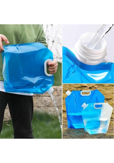 Katlanabilir Outdoor Kamp Piknik Su Bidonu 10 Litre Şeffaf Beyaz
