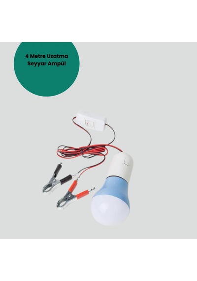 12v Kablolu Led Ampul Anahtarlı Akü Bağlantılı Aydınlatma