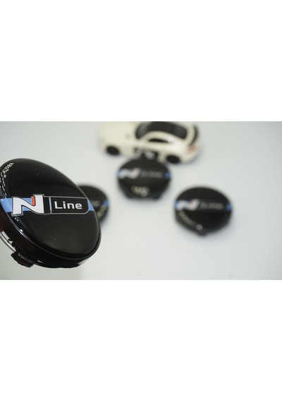 Hyundai N Line Logo Siyah Jant Göbeği Kapak Seti 60mm