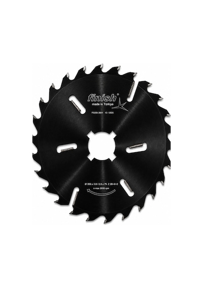 Finish Çoklu Dilme Ahşap Kesim Testeresi 350x3,8x75 Diş 24+4+2 Black Series