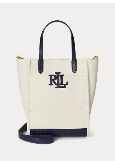 Lauren Ralph Lauren Krem - Lacivert Kadın El Çantası 431982235002 Krem - Siyah
