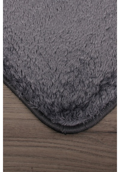Relax Antrasit Köşeli 60x100 + 50x60 Cm 2'li Pufidik Banyo Paspas Antrasit