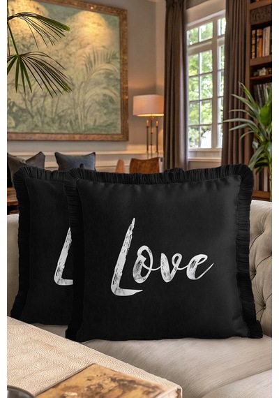 Metallic Love Yazılı Saçaklı Yastık Kılıfı - Monokrom Modern Siyah Beyaz Püsküllü Kırlent Kılıfı Yağmur Koyu Bej Metallic Love Yazılı Saçaklı Yastık Kılıfı - Monokrom Modern Siyah Beyaz Püsküllü Kırlent Kılıfı Yağmur Koyu Bej