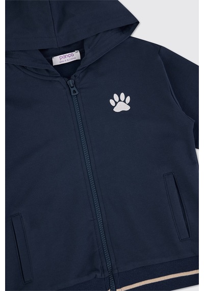 Panço Erkek Çocuk Fermuarlı Sweatshirt Haki Lacivert