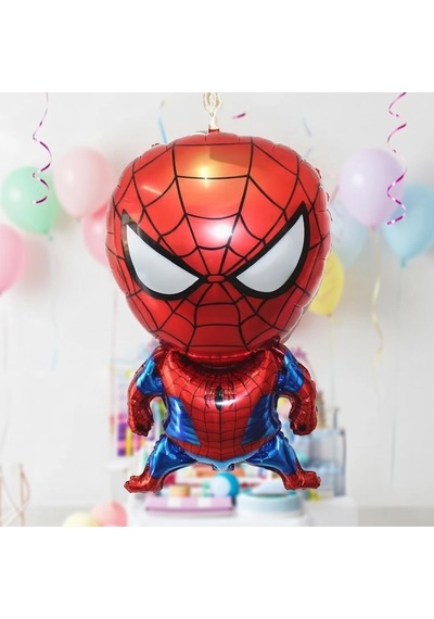 70 X 44 Cm Folyo Balon Spider - Helyuma Uyumlu Parti Ve Doğum Günü Balonu Çok Renkli
