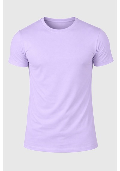 Rizzup Erkek Lila Slim Fit %90 Pamuk Likralı Yumuşak Dokulu Basic Tişört 1801131
