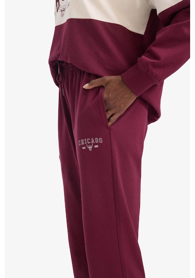 Defacto Defactofit Nba Chicago Bulls Standart Fit Cepli Jogger Paça Standart Boy Pantolon E8917ax25aubr170 Bordo