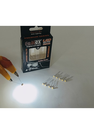 Femex Premium T5 T4 10'Lu İnce Bacaklı Kıl Led Mini Ampul Beyaz