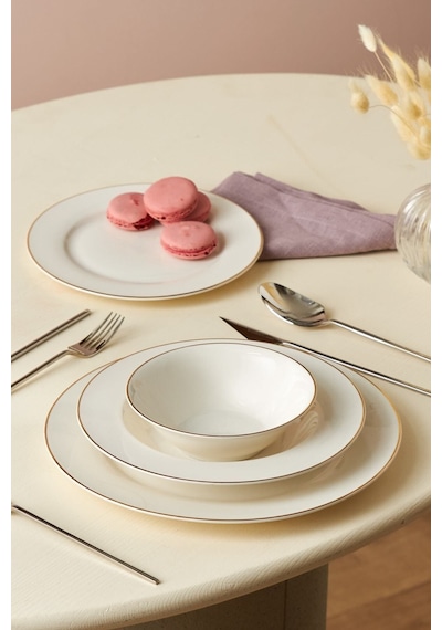 Karaca  Elegance Bone Rebeca 24 Parça 6 Kişilik Yemek Takımı Gold