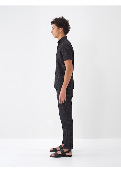 Xint Siyah Pamuk Dokulu Regular Fit Tişört 502111
