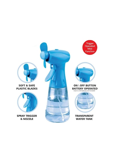 Sulu Fan Vantilatör Serinletici Mini Klima Yüz Soğutma Fanı 350 Ml Su Tankı Pilli Water Spray Fan