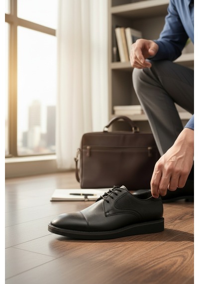 Enoch Erkek Hakiki Deri Klasik Ayakkabı Mikro Delikli Yan Panelli Ve Cap Toe Detaylı Comfort Tabanlı Bağcıklı Model Siyah Enoch Erkek Hakiki Deri Klasik Ayakkabı Mikro Delikli Yan Panelli Ve Cap Toe Detaylı Comfort Tabanlı Bağcıklı Model Siyah