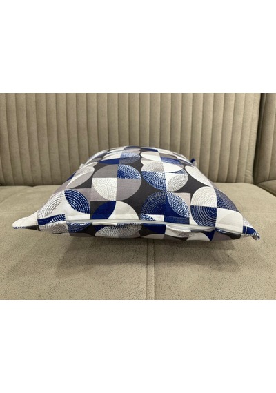 Nivemeshome Mozaik Mavi-beyaz 45x45 Dolgulu Kırlent Kılıfı Mavi- Beyaz
