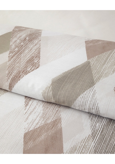 Modern Argyle Pamuklu Ranforce Tek Kişilik Nevresim Takımı 160x220 Cm Bej Bej