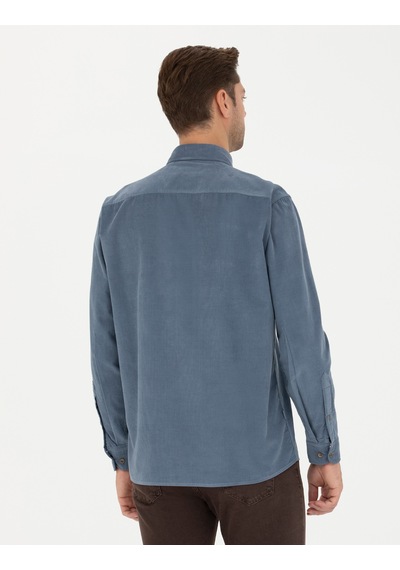 Pierre Cardin Saks Regular Fit Uzun Kollu Gömlek 50274112 Vr032 Koyu Mavi