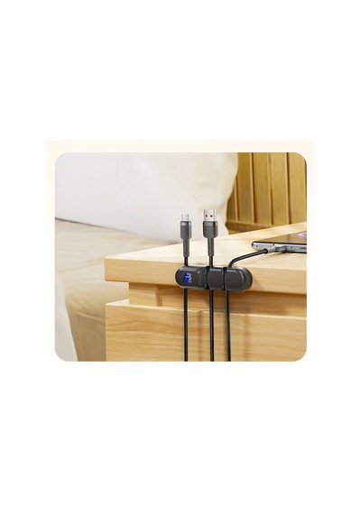 Apollobell Acp03-020 Ab 3 Yuvalı Bilgisayar Kablo Klipsi Ve Silikon Kablo Tutucu Düzenleyici.