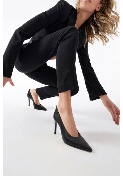 Luvi Shoes Meadow Siyah Süet Cilt Kadın Topuklu Ayakkabı