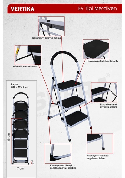 Vertika 3'lü Ev Tipi Merdiven