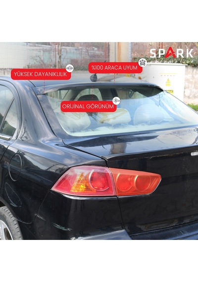 Mitsubishi Lancer 2007-2017 Yıl Aralığı Uyumlu Arka Cam Üstü Spoyler Siyah