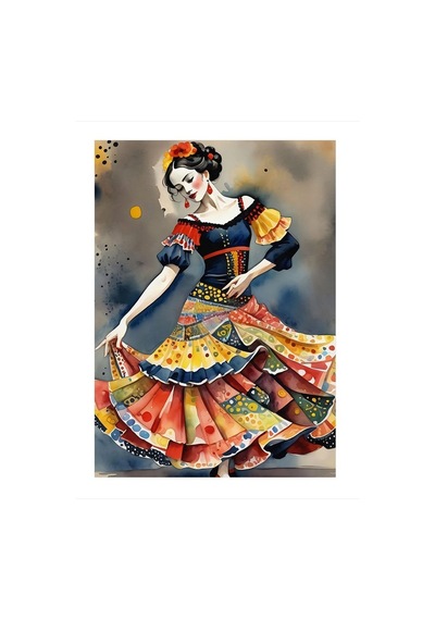 Flamenko Kadın Dansçı Model Mdf Tablo 35cm X50cm