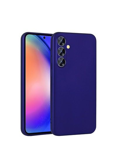 Zore Samsung Galaxy Uyumlu S25 Fe Kılıf Zore Premier Silikon Kapak - Saks Mavi