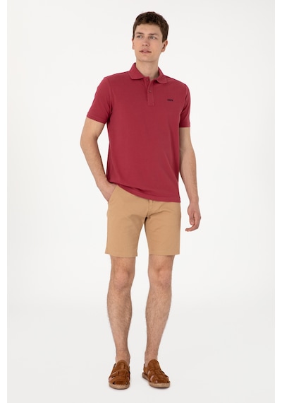 U.S. Polo Assn. Erkek Regular Fit Polo Yaka Vişne Basic Tişört 50306007-VR223