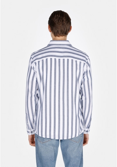 Colin's Colins Regular Fit Shirt Neck Çizgili Erkek Mavi Uzun Kol Gömlek Cl1073562 Cl1073562 Q1.v1 Lbl Açik Mavi