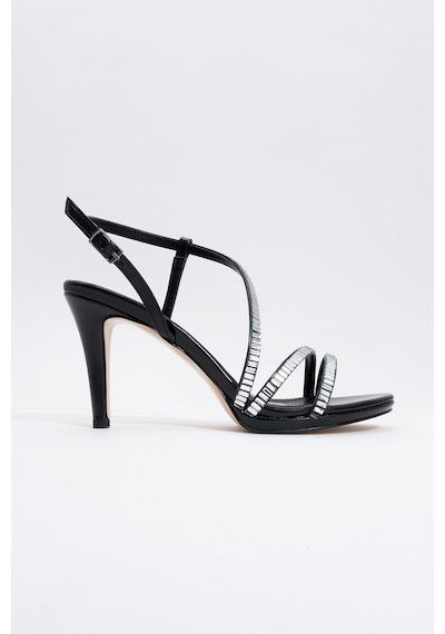 Luvishoes Luvi Shoes Nuevo Siyah Cilt Taşlı Kadın Topuklu Abiye Ayakkabı Siyah Cilt
