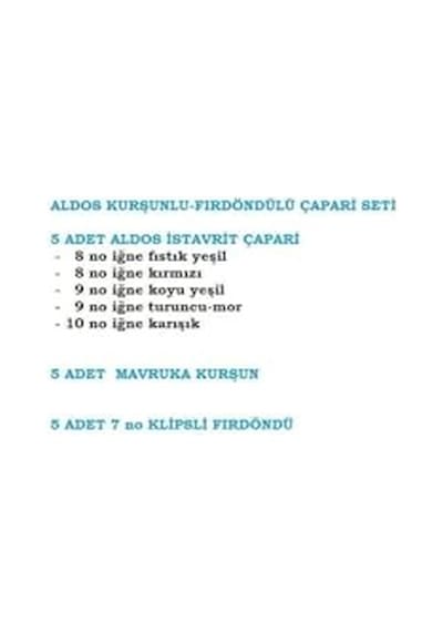 Çapari Istavrit, Kurşunlu Fırdöndülü Çapari Set 5'li Paket