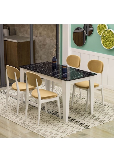 Şimal Yemek Masası 120x72 Beyaz - Royal Mermer Şimal Yemek Masası 120x72 Beyaz - Royal Mermer