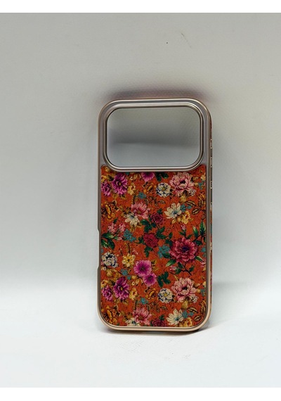 Efcase Apple iPhone Uyumlu 17 Pro Tuval Kılıf - Egzotik Lotus Desenli Sanatsal Koruyucu 06
