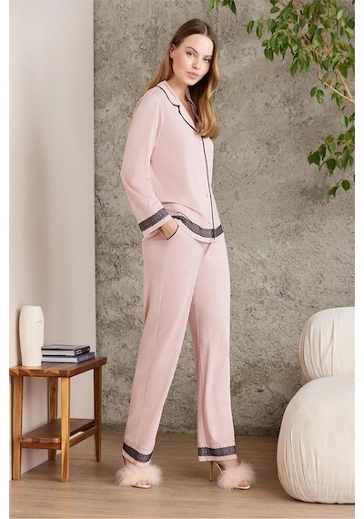 Pierre Cardin 2200 Kadın Uzun Kollu Gömlek Pijama Takımı-pudra Pudra Pierre Cardin 2200 Kadın Uzun Kollu Gömlek Pijama Takımı-pudra Pudra