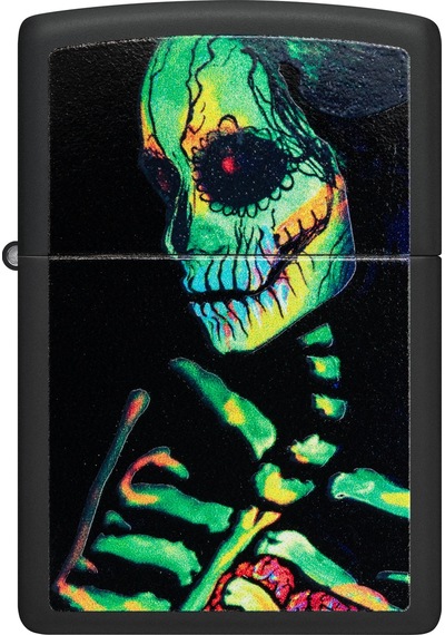 Zippo 218 Glowing Skull Design Çakmak Çok Renkli
