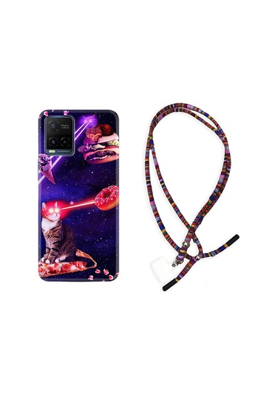 Vivo V21E Kılıf Rasta Boyun Askılı War Cats 1819