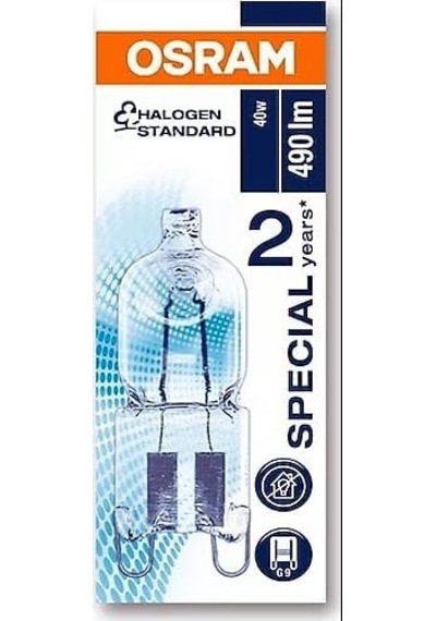 Halopin G9 40w Fırın Ampulü, 260 Lm, 300 C Isıya Dayanıklı Halojen Lamba, Şeffaf